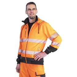 PATRON Hi-Vis huppari vetoketjulla Anders fl. oranssi